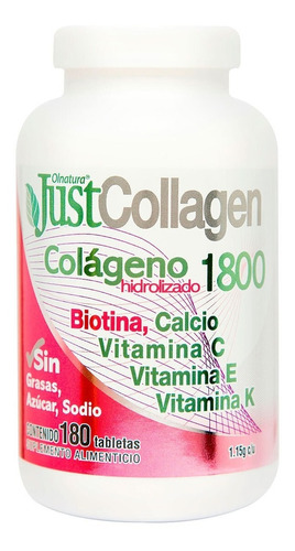 Just Collagen Colágeno Hidrolizado 1800 180 Tabletas 