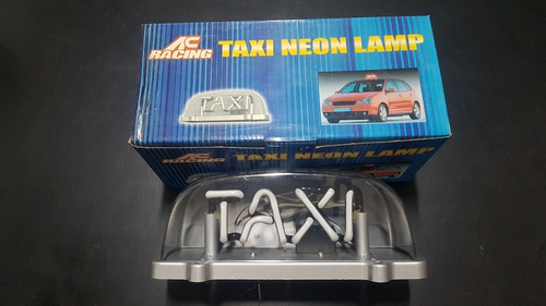 Aviso Taxi Para Techo Casco Acrilico Con Neon 