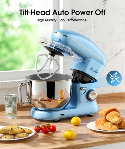 Batedeira Facelle 660w 6,5l Com 3 Acessórios Azul