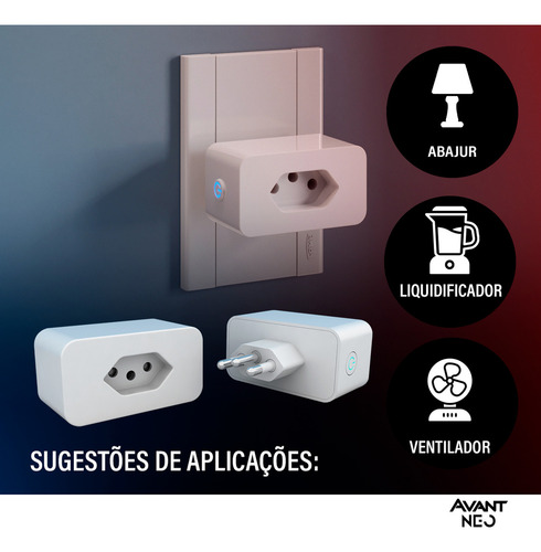 Tomada Inteligente Wifi 20a Consumo Smart Bivolt Avant Neo