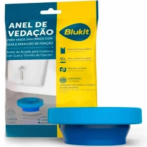 Anel Vedação Bacia Vaso Sanitário C/ Guia Universal Blukit