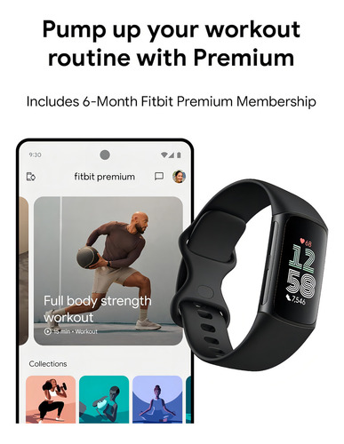 Relógio Smartband Fitbit Charge 6 Health Tracker Obsidian Cor Da Caixa Preto Preto
