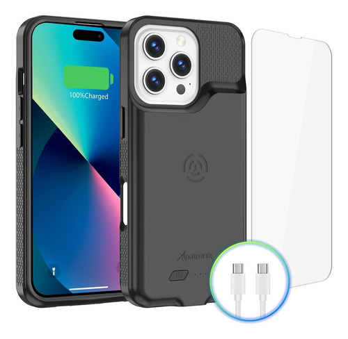 Funda De Batería Alpatronix Para iPhone 16 Pro Max 15w Negra