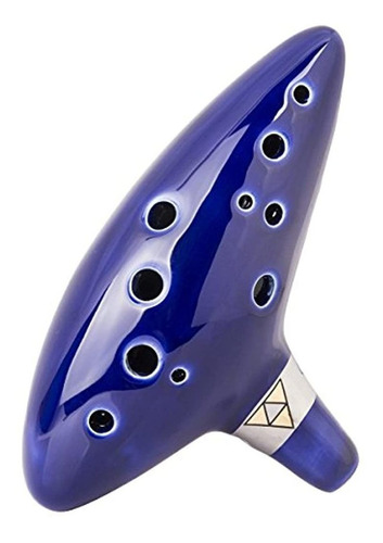 Ocarina Acristalada En Azul Tiempo Leyenda Zelta