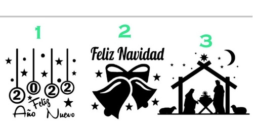 Sticker Calco Vinilo Navidad, Año Nuevo, Pesebre