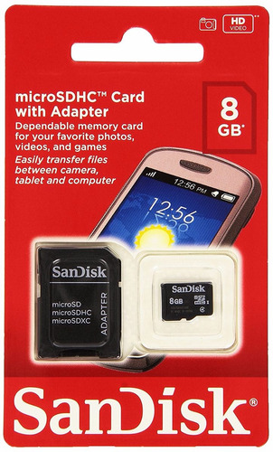 Memoria Micro Sd 8gb Sandisk LG Nokia Sony Garantia