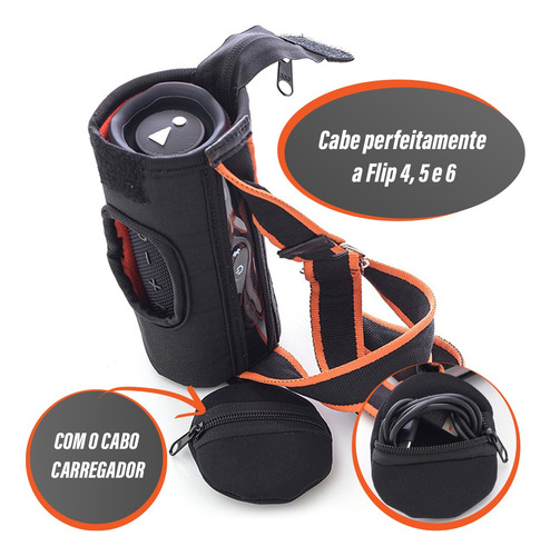 Case Bag Capa Compatível Com Jbl Flip 6 5 Resistente A Água