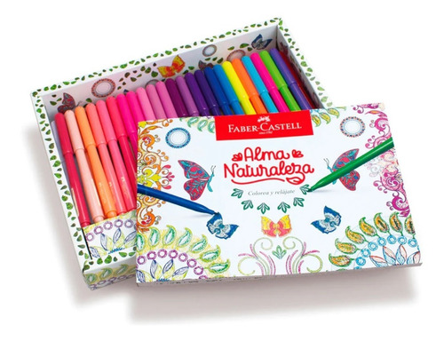 Libro Con Mandalas Faber-castell + 72 Plumones Fiesta