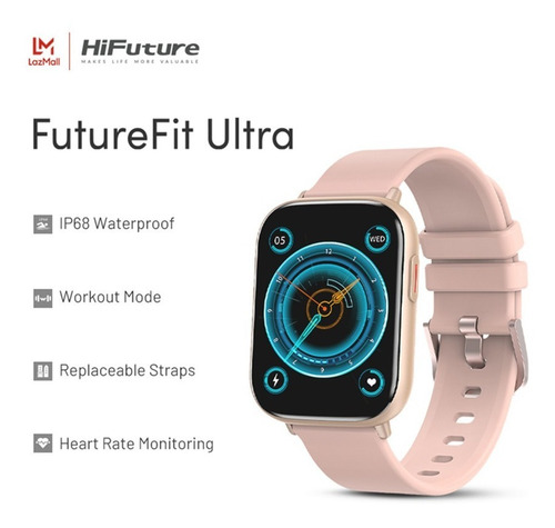 Imagen 6 de 8 de Smartwatch Futurefit Ultra Aerospacegrade Display 1,65 Rosa
