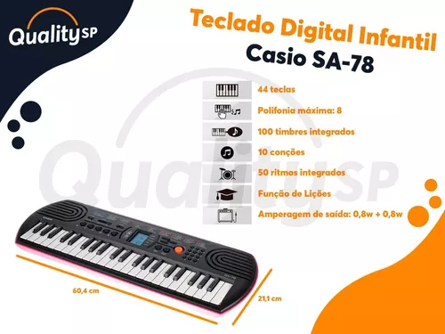 Teclado infantil Casio SA 78 Rosa