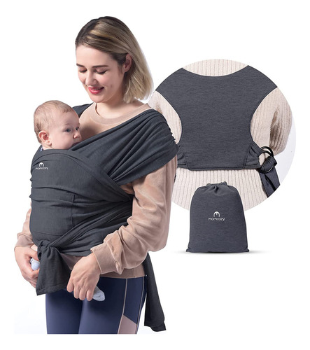 Momcozy Portabebés Ergonómico Ajustable Color Gris Oscuro