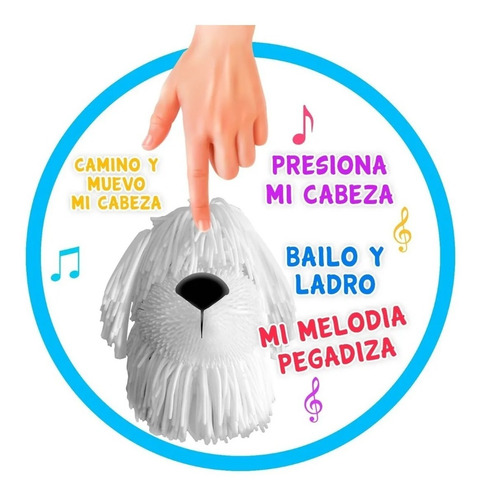 Imagen 2 de 3 de Peludito Shine Perro C/movimiento Y Sonido Varios Colores