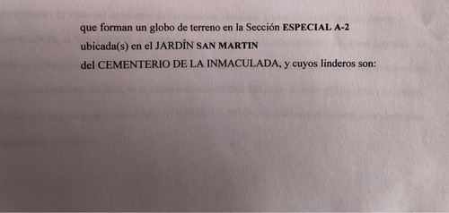 Imagen 5 de 5 de Dos Lotes Triples De Cementerio Permuto O Vendo