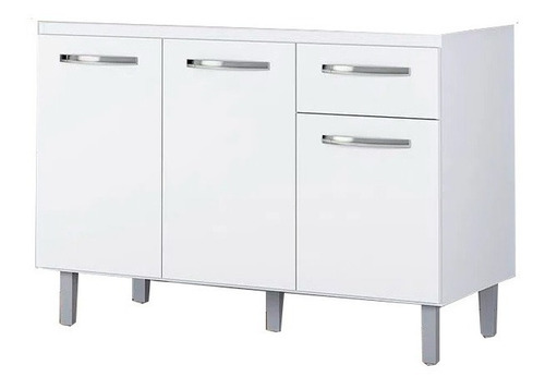 Bajo Mesada Armario Mueble Cocina 3 Puertas Cajon LG Color Blanco