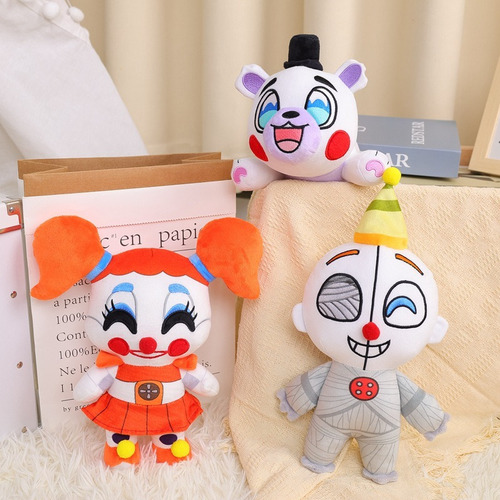 / Muñeco De Peluche Payaso Blanco Con Sombrero