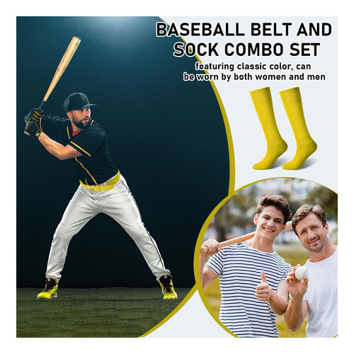 Zhanmai Cinturón De Béisbol Y Calcetines Combinados De Y Y