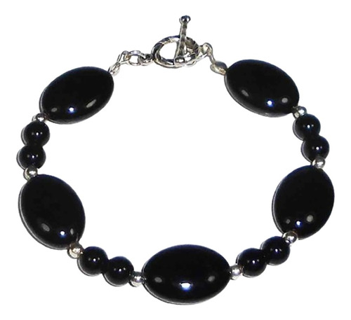 Pulsera Piedra Ovalada Onix Negro P 48