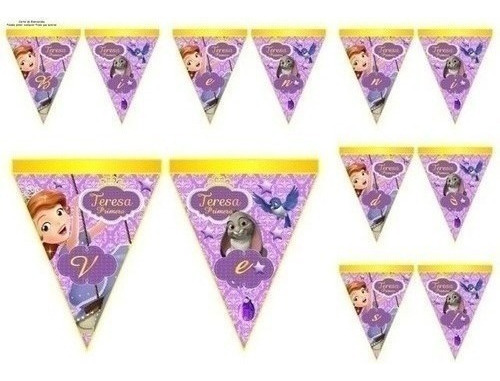 Kit Imprimible Princesa Sofia Cotillon Candy Bar Cumpleaño!!