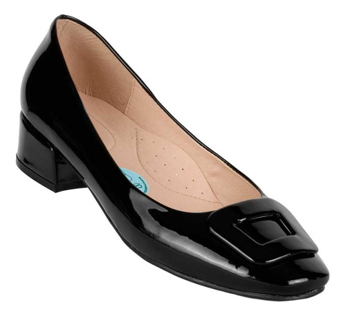 Zapato Mujer Mocasín Vestir Tacón Negro Valdano 01404000