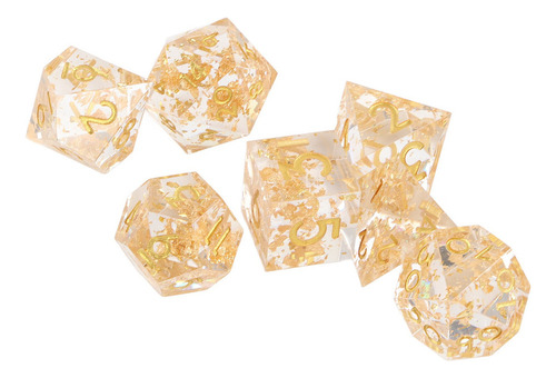 G Juego De Dados De Juego De Mesa, 7 Piezas, De Resina,