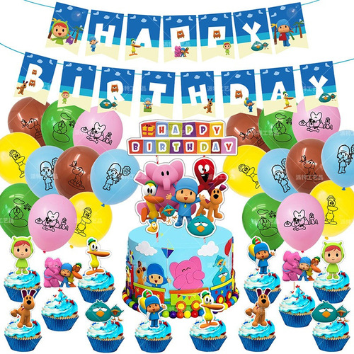 48 Unids Pocoyo Globos - Decoración For Fiesta De Cumpleaño