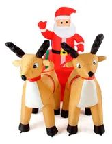 Comprar Inflable Decorativo Trineo Navideño Santa Claus Renos 140cm