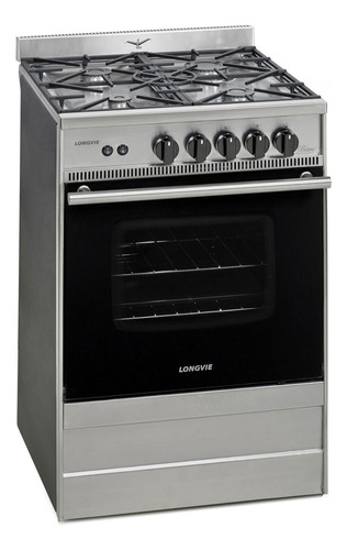 Cocina A Gas Longvie 56cm Bistro Inoxidable Luz Encendido