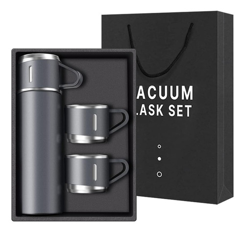 Termo Con Set De 3 Tazas Para Frio Y Caliente