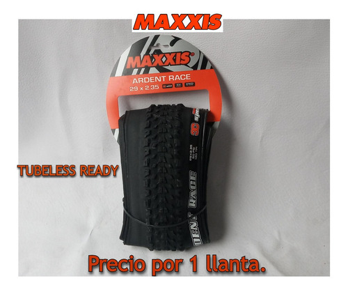 Imagen 1 de 7 de Llanta  Maxxis Ardent Race 29*2.35 Tr/ E X O / 3 C / 120 Tpi