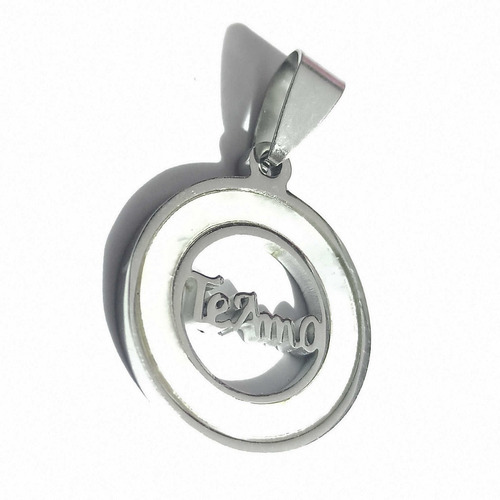 Imagen 2 de 5 de Dije Te Amo Acero Quirúrgico Nacar Redondo 20mm Garantía