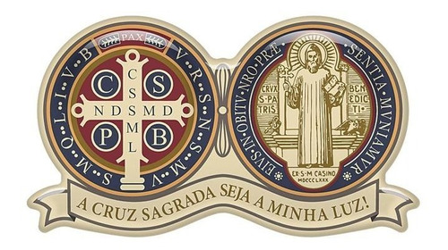 Adesivo Resinado Medalha De Sao Bento 9cm (a Cruz Sagrada)