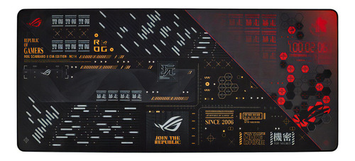 Mouse Pad Gamer Asus Rog Scabbard Ii Eva Edition Extragrande Diseño Impreso Evangelion Color Negro