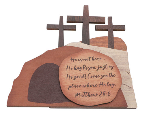 Decoración De Madera Con Escena De Resurrección De Pascua