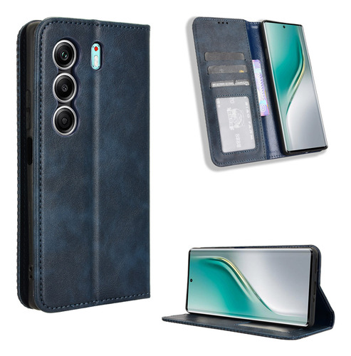 Funda Para Tecno Camon 40 Pro Adsorbible Cuero Vaina+mica
