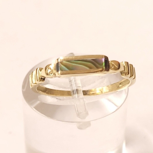 Imagen 6 de 8 de Anillo Tipo Sello Oro 18kts Con Tornasol 1,6grs N°13 Brumat