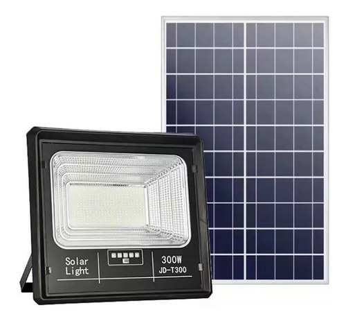 Foco 300w Exterior + Panel Solar + Control Remoto