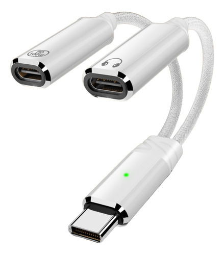 Cable Adaptador De Auriculares De Carga Rápida Usb C 2 En 1
