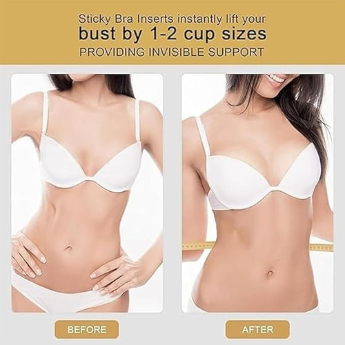 Invisible Adhesive Push Up Bra Sticky Strapless, Sujetador