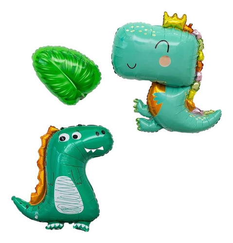 2 Globos Dinosaurio Nuevo + Globo Hoja 