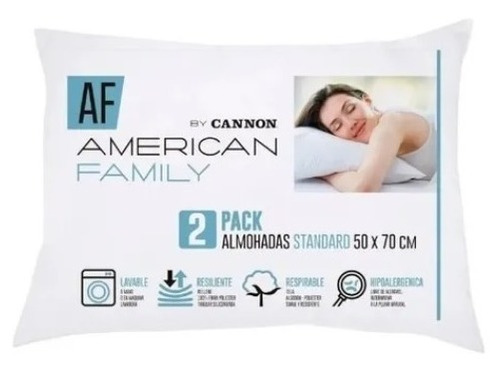 Almohadas Cannon Pack 2 Standard 50x70 American Family