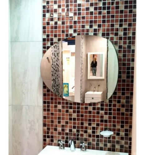 Espejo Tríptico Oval Reflejar 60x78 Aletas Móviles Baño