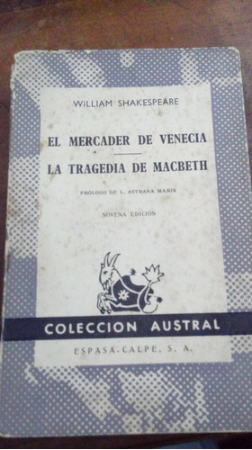 Libro El Mercader De Venecia /la Tragedia De Macbeth