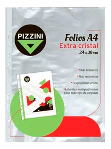Folios Comerciales Pizzni Premium 50mic A4 X 100 Unidades