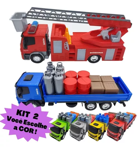 Brinquedo Infantil Caminhão Miniatura Super Frota Bombeiros