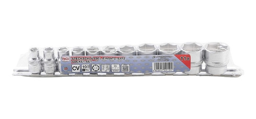 Juego Dados Ent 3/8 Hexagonales Std 5/16 A 7/8 11 Piezas Bgs