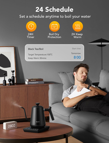 Hervidor Eléctrico Smart Wifi Goveelife De 0,8 L Con Led, 5