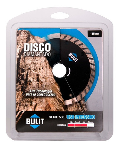 Disco Corte Diamantado Turbo Bulit S500 115 Mm Amoladora Color Negro