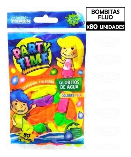 Globos De Agua Fluo Party Time Color Surtido