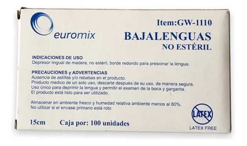 Baja Lengua Pediatrico De Madera Envase X 100 Unidades