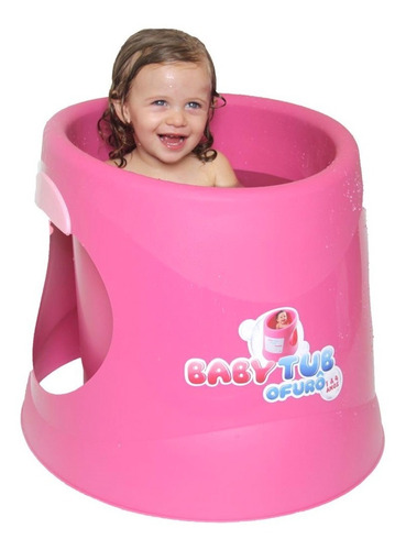 Banheira Baby Tub Ofurô (6 Anos) Assento Ergonômico - Rosa